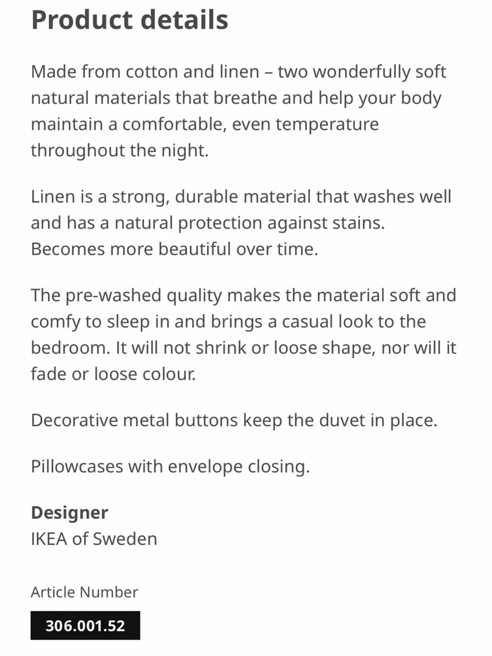 IKEA RUNDHAGTORN Beige King Duvet Cover Set